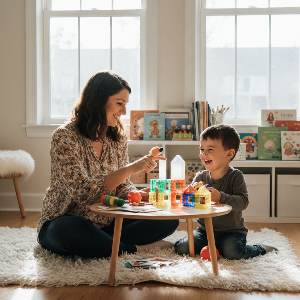 Sessão de estimulação de fala infantil